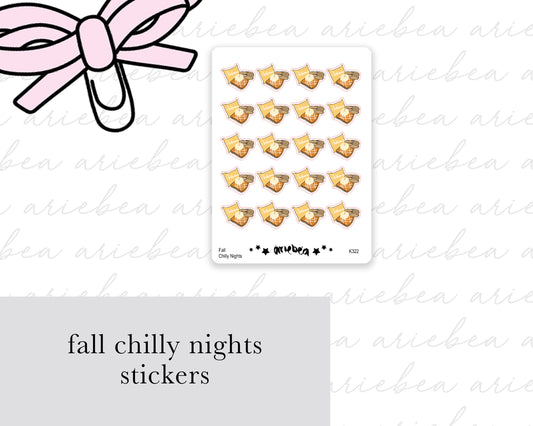 Fall Chilly Night Planner Stickers