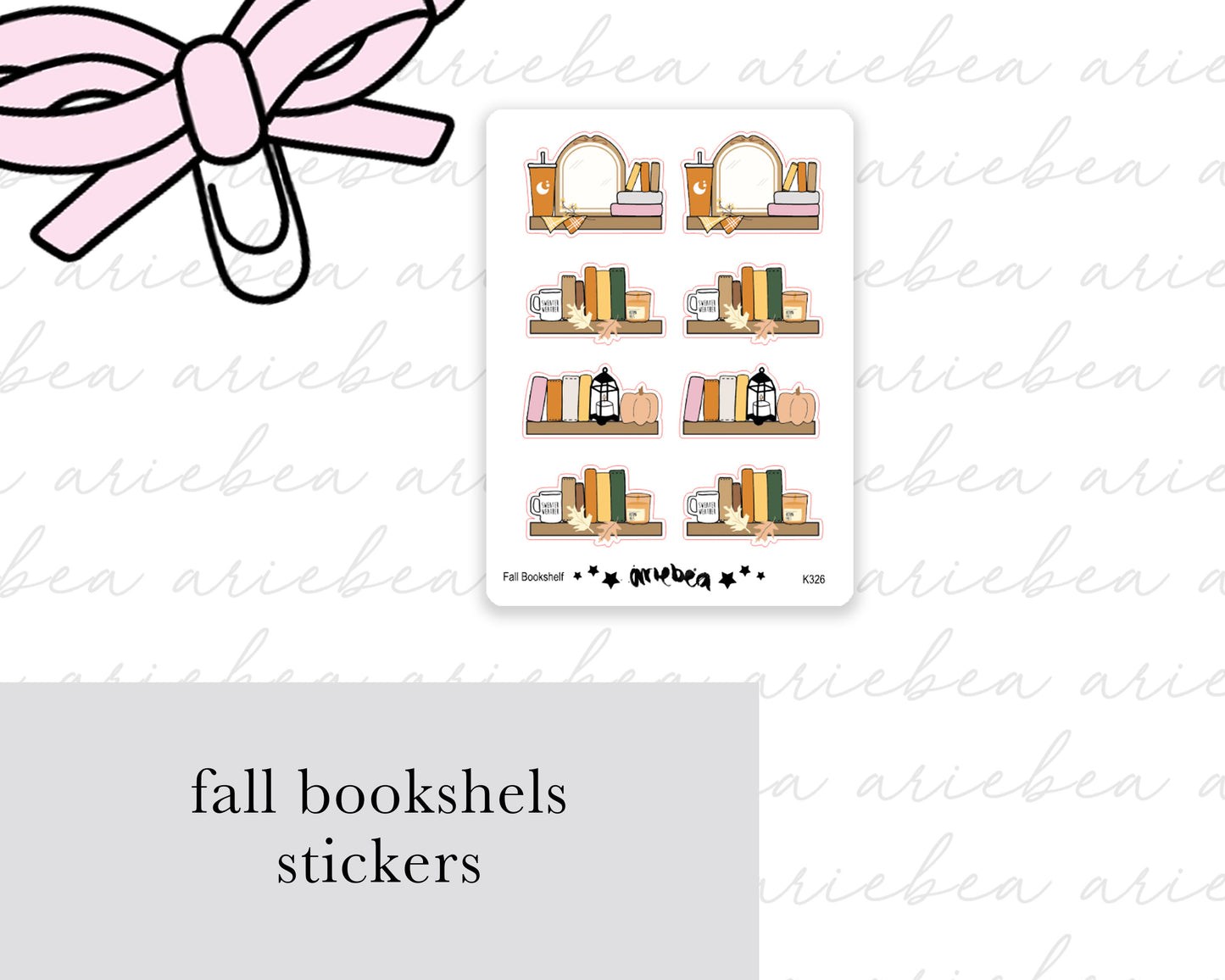Fall Bookshelf Planner Stickers