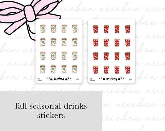 Fall Seasonal Holiday Drink Planner Stickers