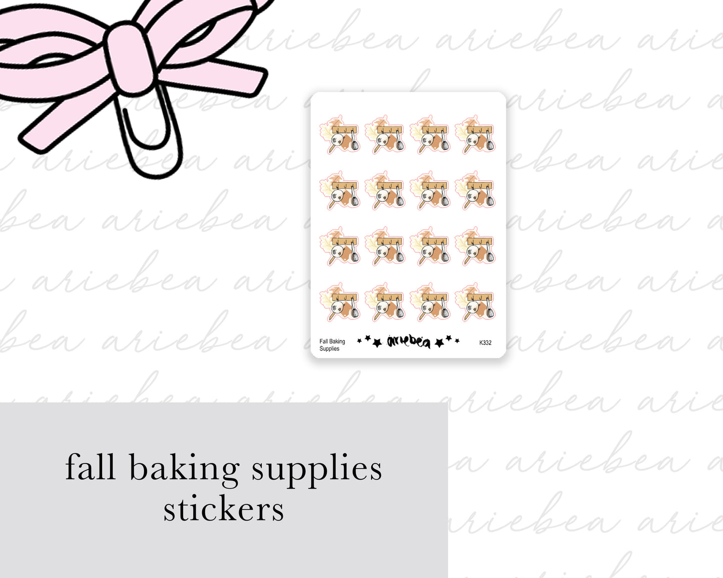 Fall Baking Supplies Planner Stickers