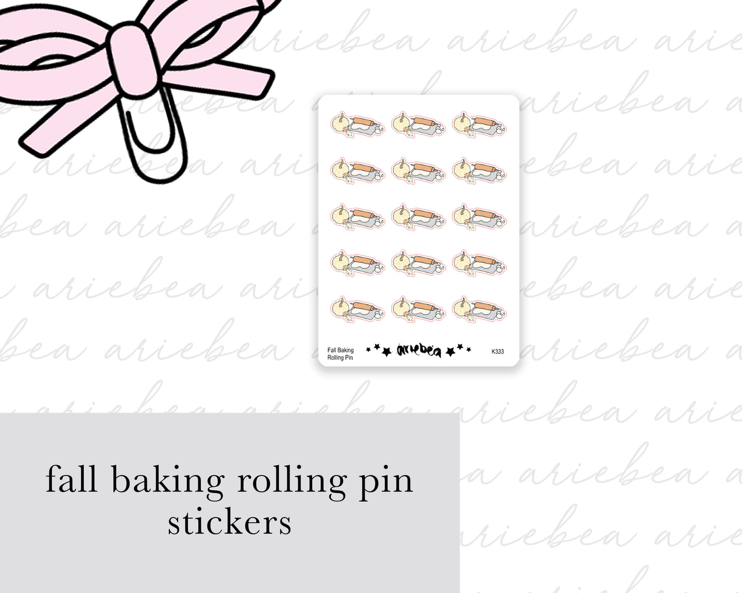 Fall Baking Rolling Pin Planner Stickers