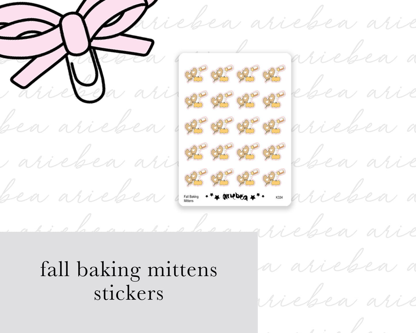 Fall Baking Mittens Planner Stickers