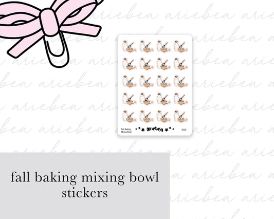 Fall Baking Mixing Bowl Planner Stickers