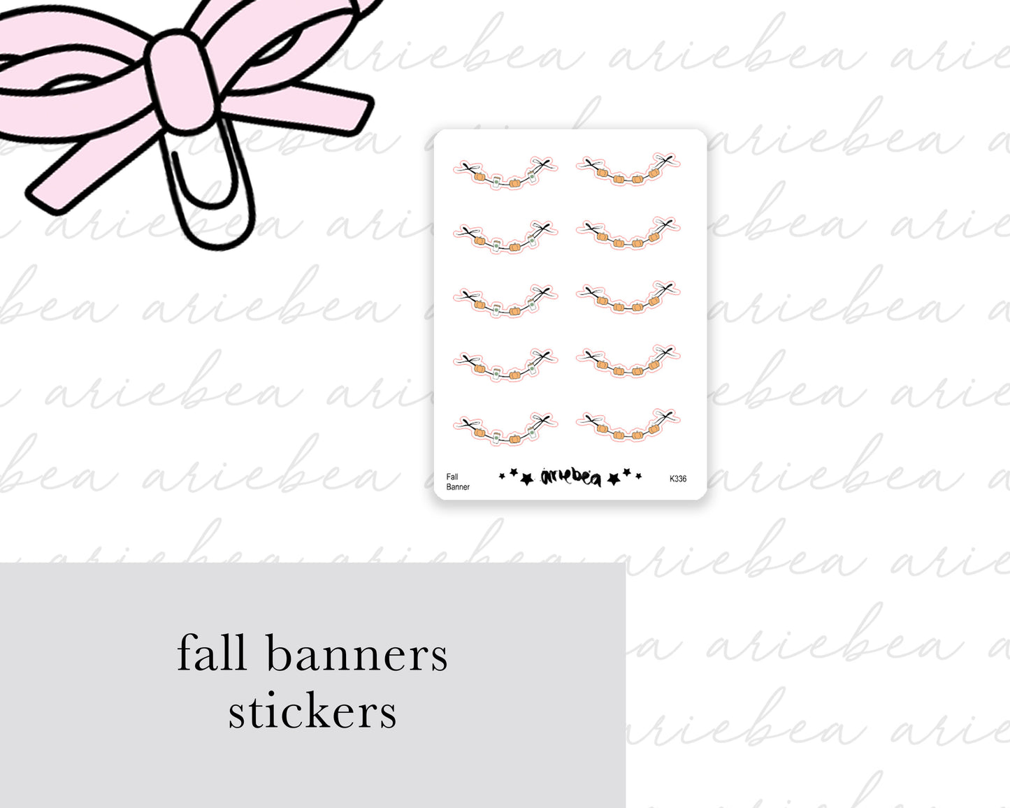 Fall Decoration Banner Planner Stickers