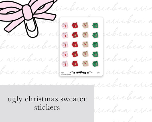 Ugly Christmas Sweater Planner Stickers