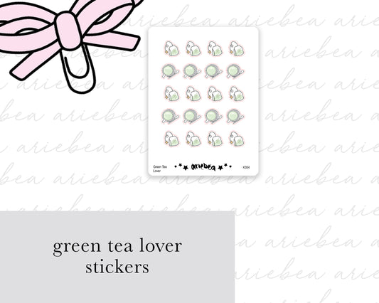 Green Tea Lover Planner Stickers