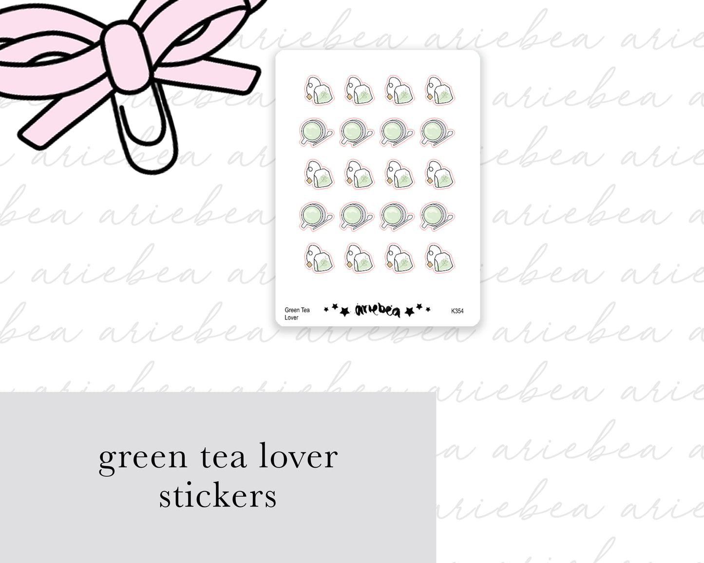 Green Tea Lover Planner Stickers