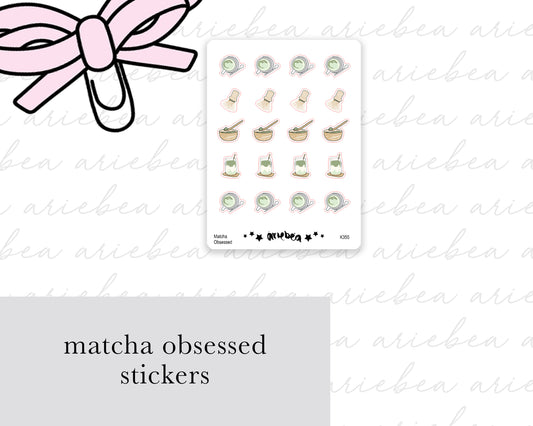 Matcha Obsessed Planner Stickers