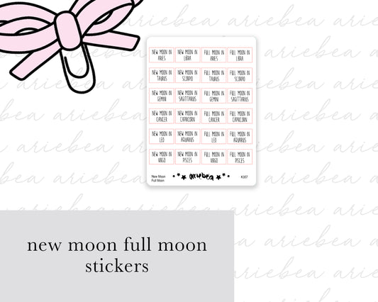 New Moon Full Moon Astrology Planner Stickers