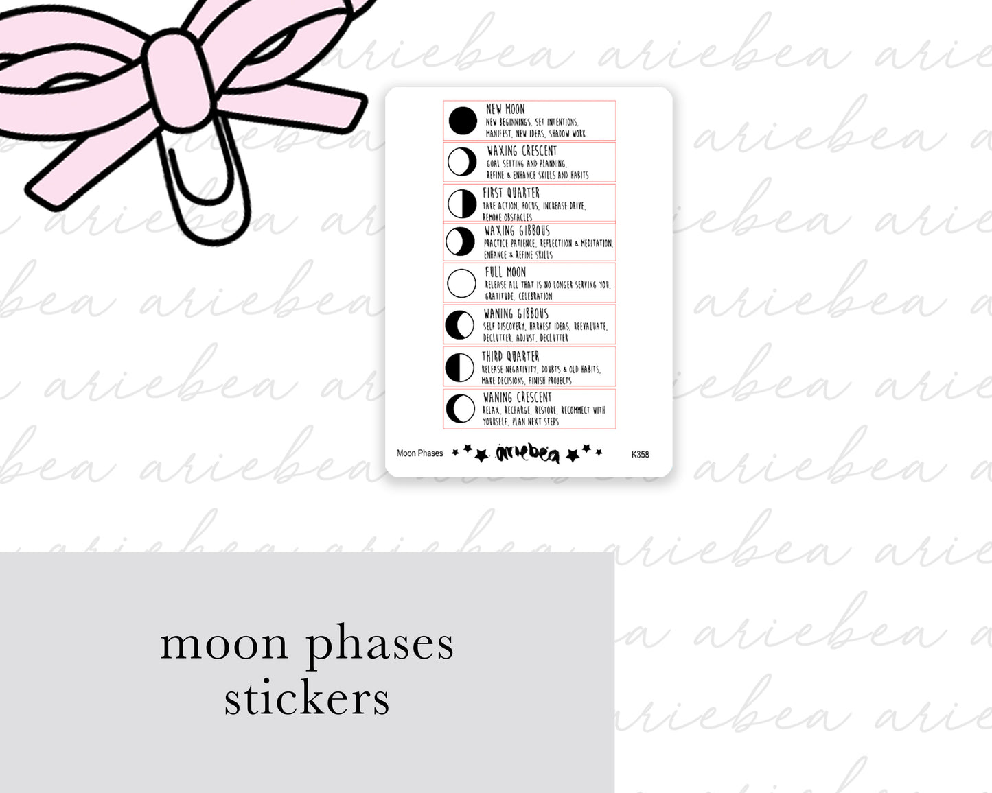 Moon Lunar Cycles Astrology Planner Stickers