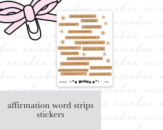 Affirmation Inspirational Quote Planner Stickers