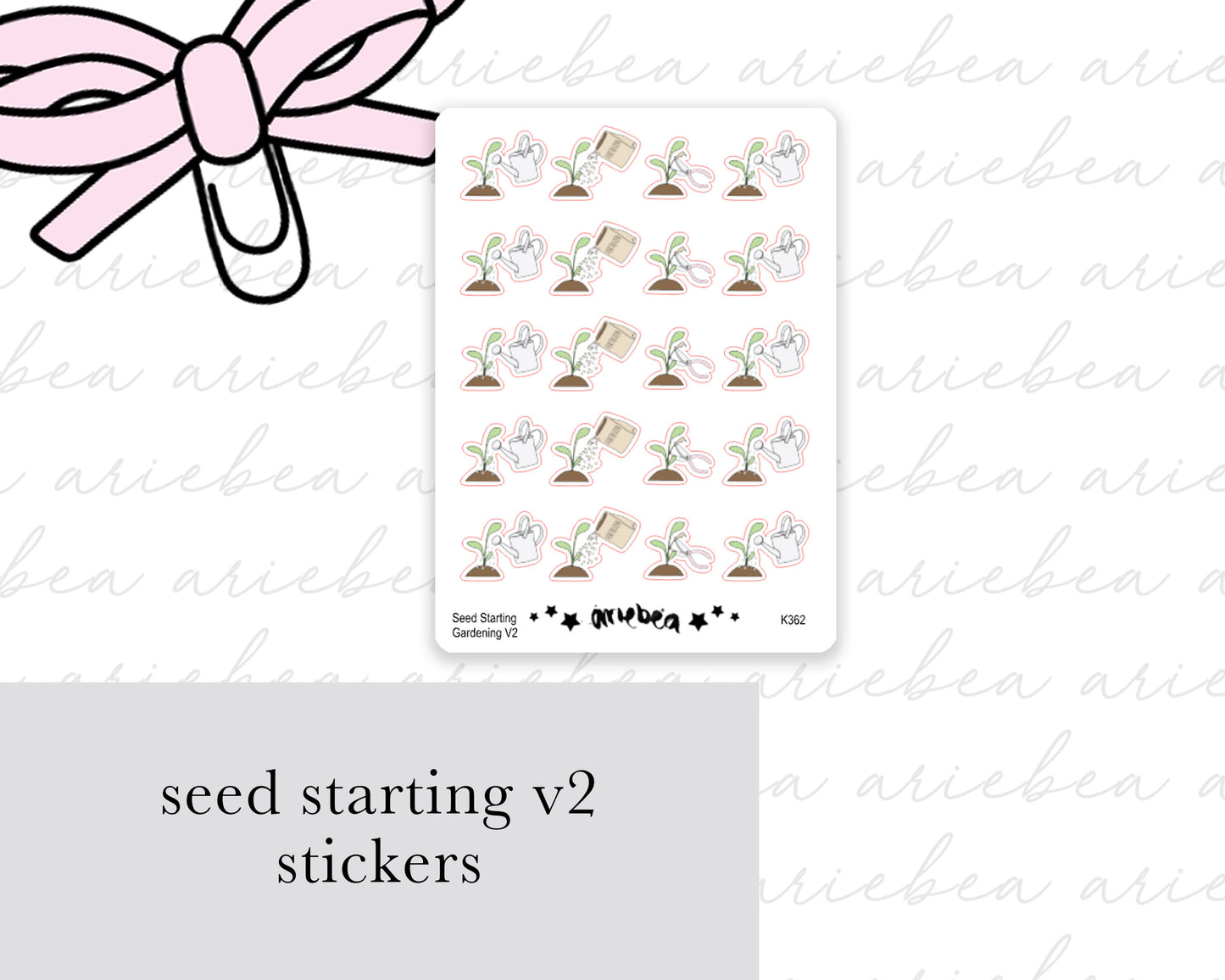 Gardening Seed Starting Watering & Pruning Planner Stickers