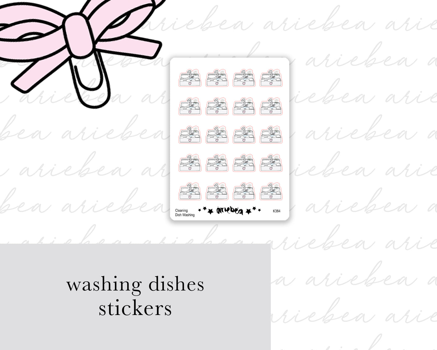 Washing Dishes Cleaning Chores Planner Stickers