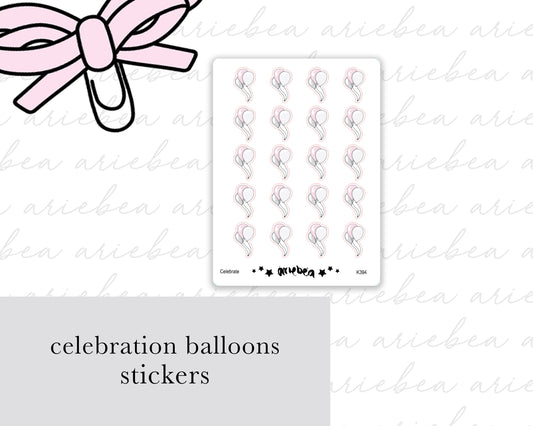 Celebration Balloons Planner Stickers