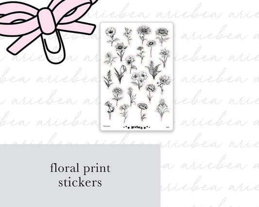 Floral Print Planner Stickers