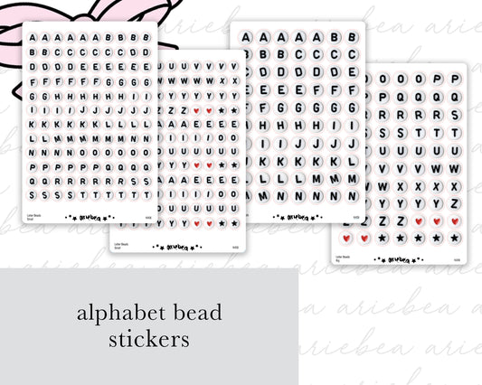 Alphabet Bead Planner Stickers