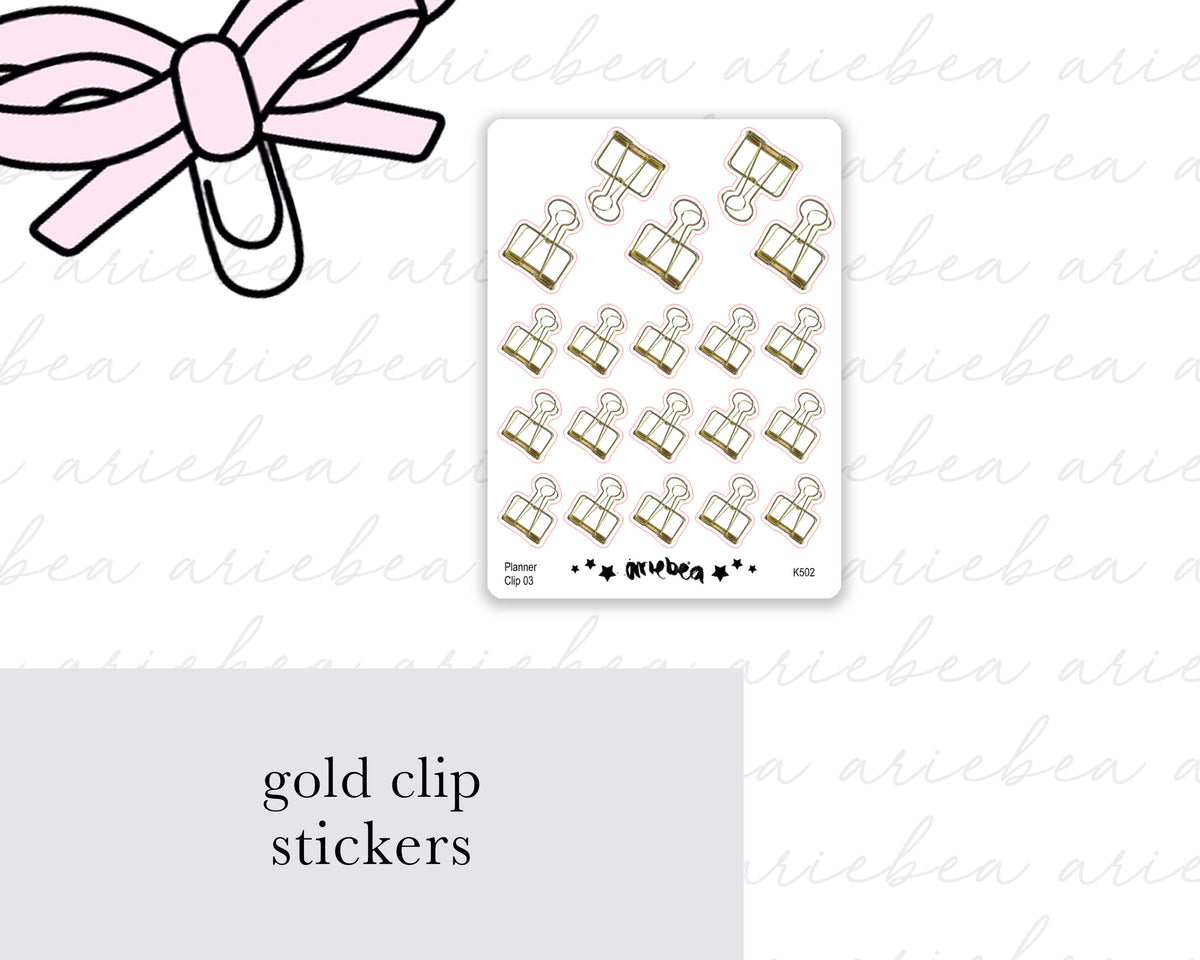 Gold Clip Planner Stickers