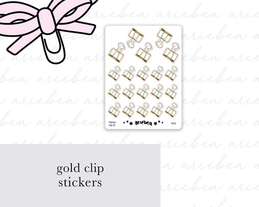 Gold Clip Planner Stickers