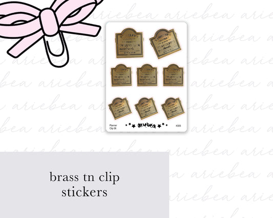 Brass TN Clip Planner Stickers