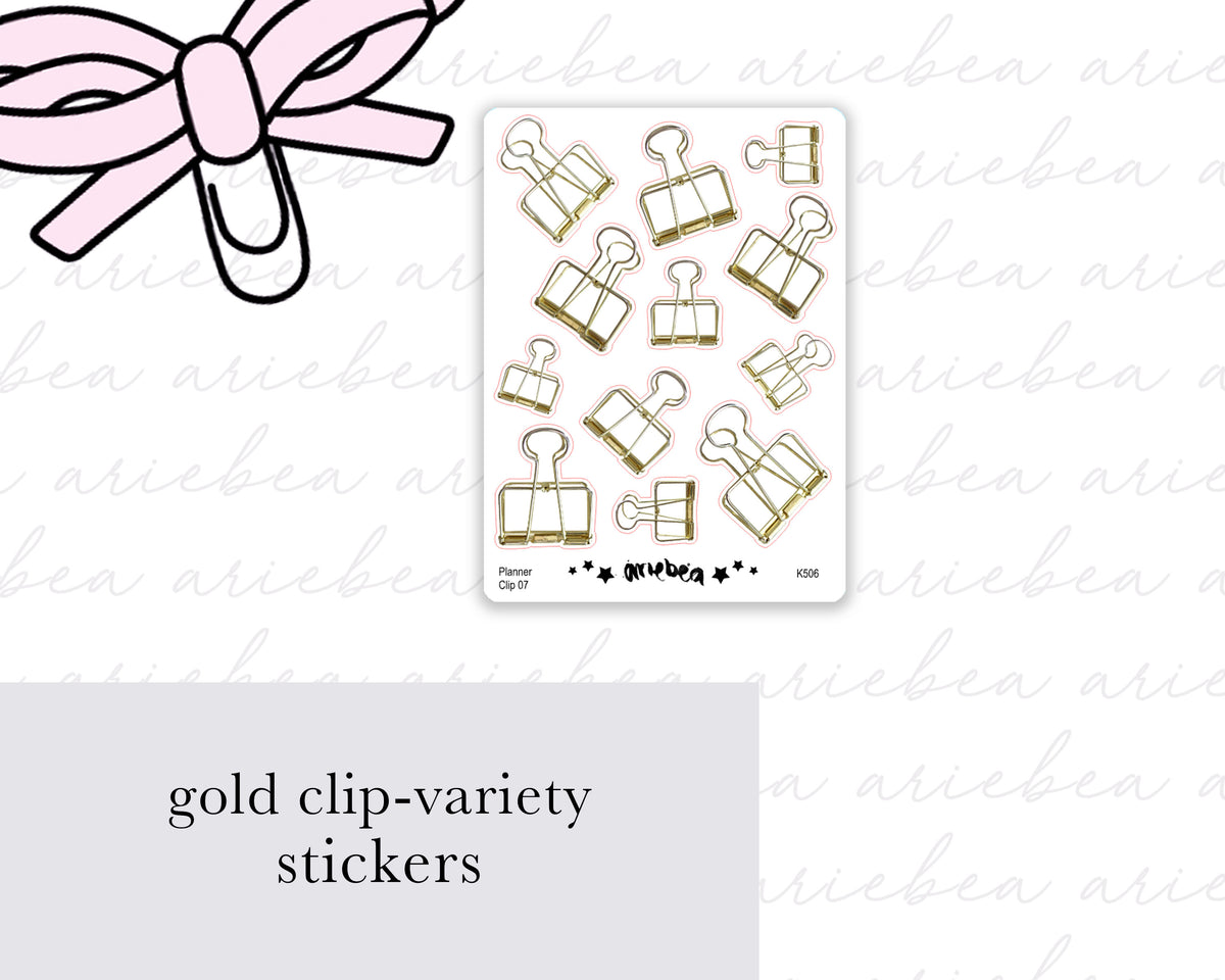 Gold Clip Variety Planner Stickers
