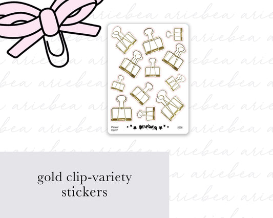 Gold Clip Variety Planner Stickers