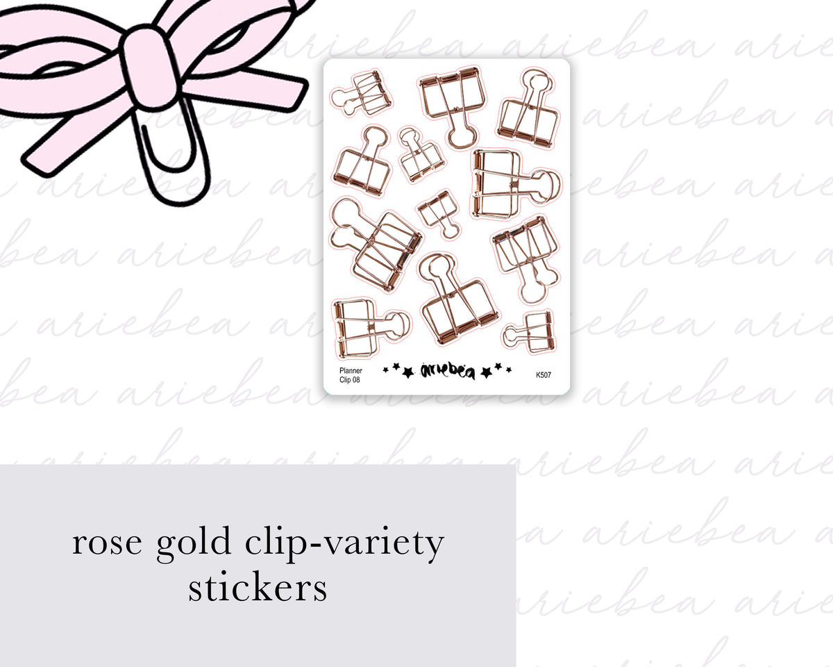 Rose Gold Clip Variety Planner Stickers