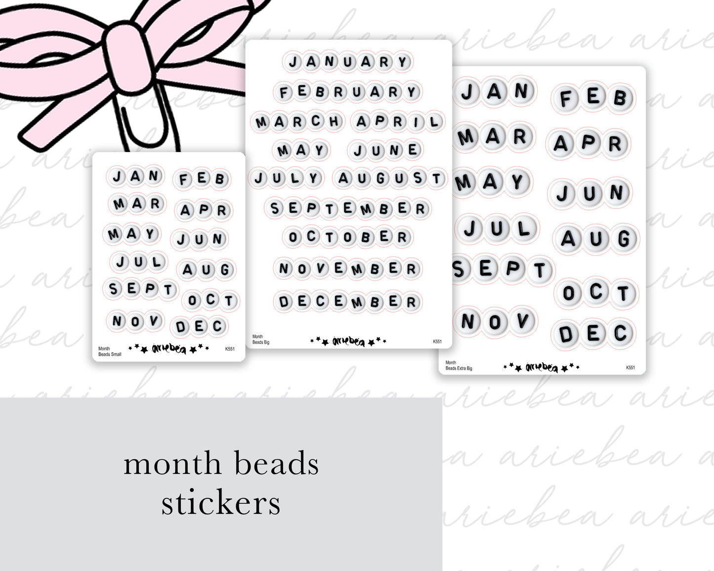 Monthly Beads Planner Stickers