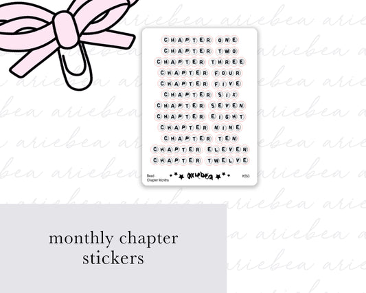 Monthly Chapter Bead Planner Stickers