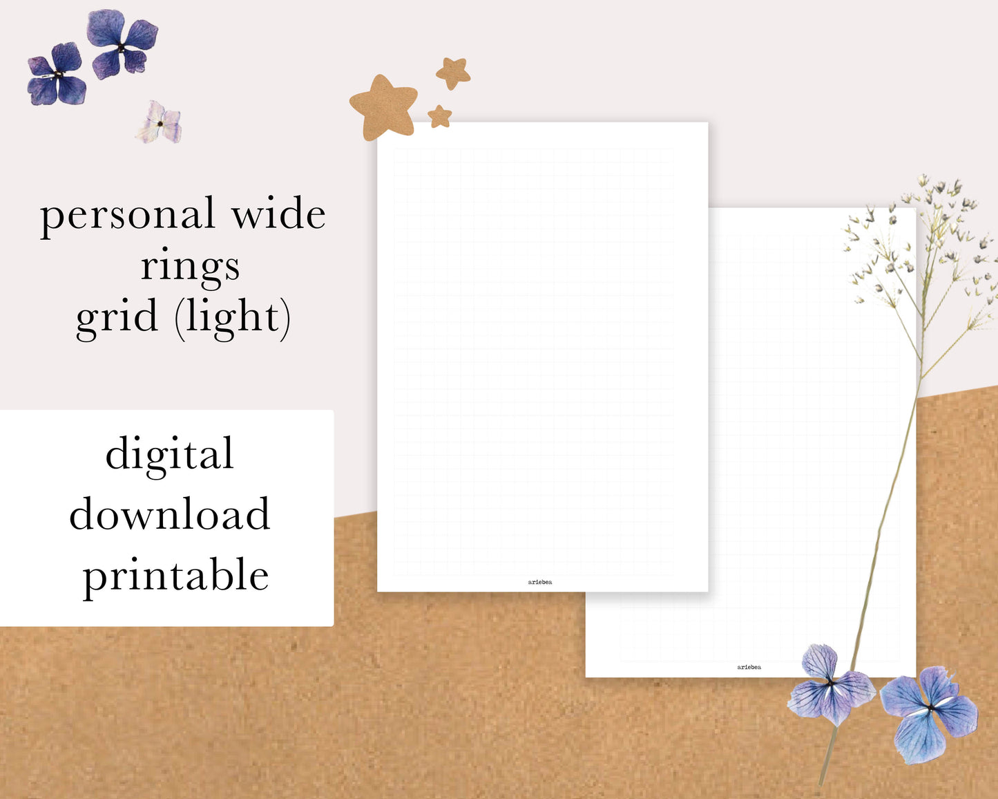 DIGITAL DOWNLOAD Personal Wide Rings | Grid Printable