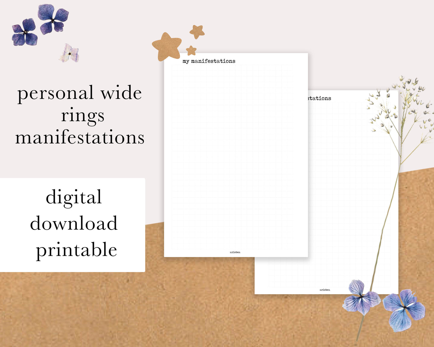 DIGITAL DOWNLOAD Personal Wide Rings | My Manifestations Printable