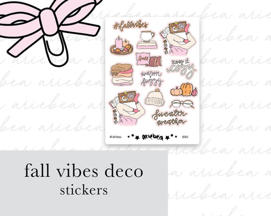Fall Vibes Deco Tumblr Planner Stickers