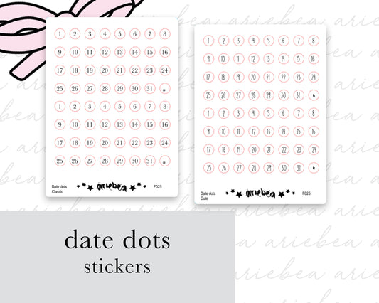 Month Date Dots Planner Stickers