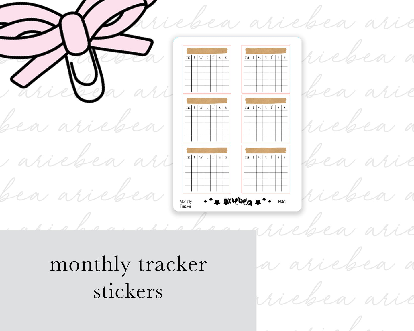 Monthly Tracker Planner Stickers