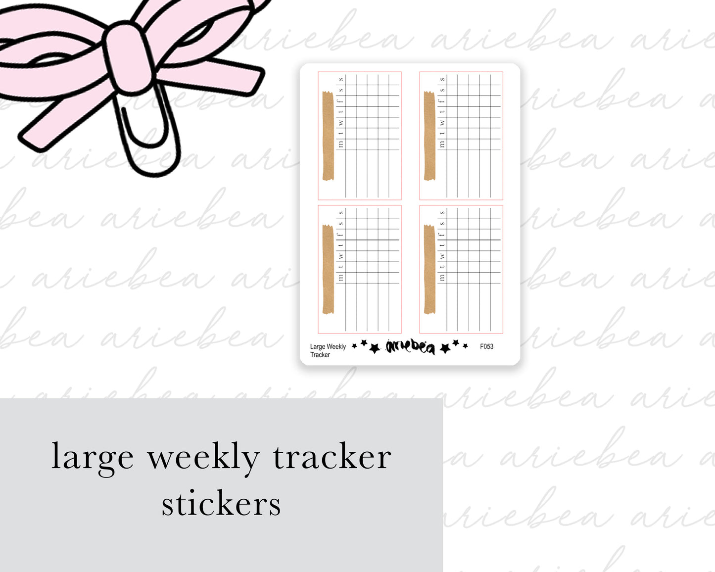 Large Weekly Tracker Planner Stickers