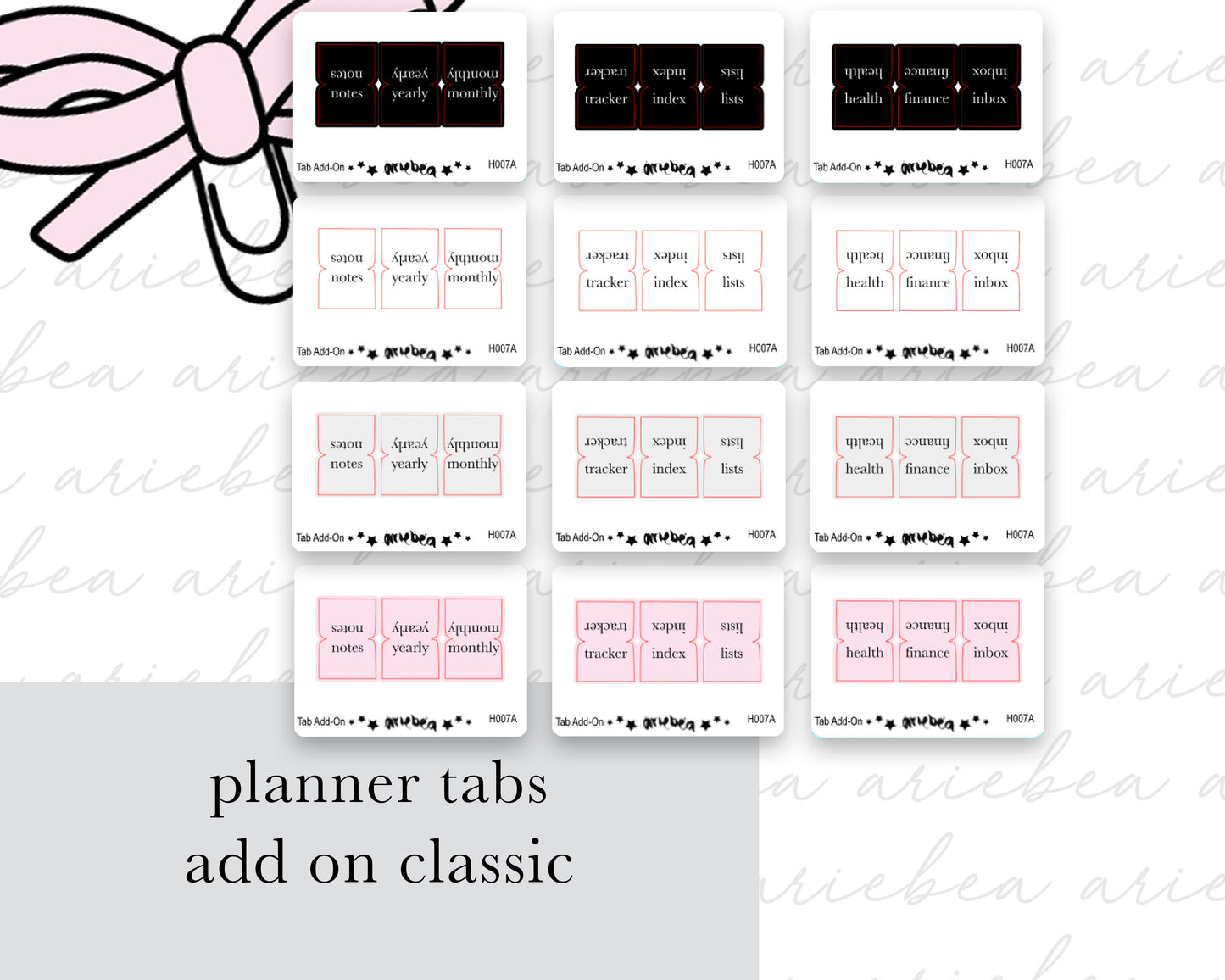 Add On Planner Tabs Classic