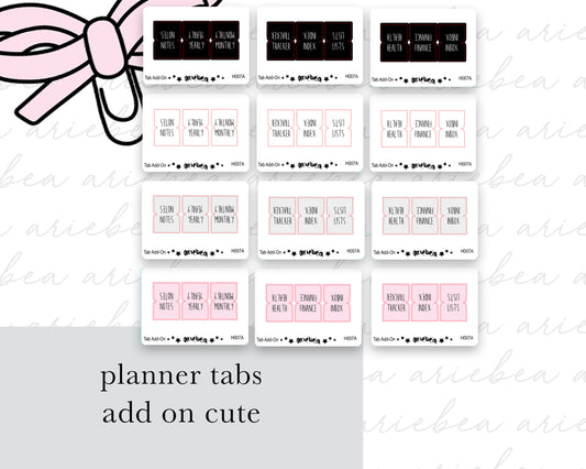 Add On Planner Tabs Cute