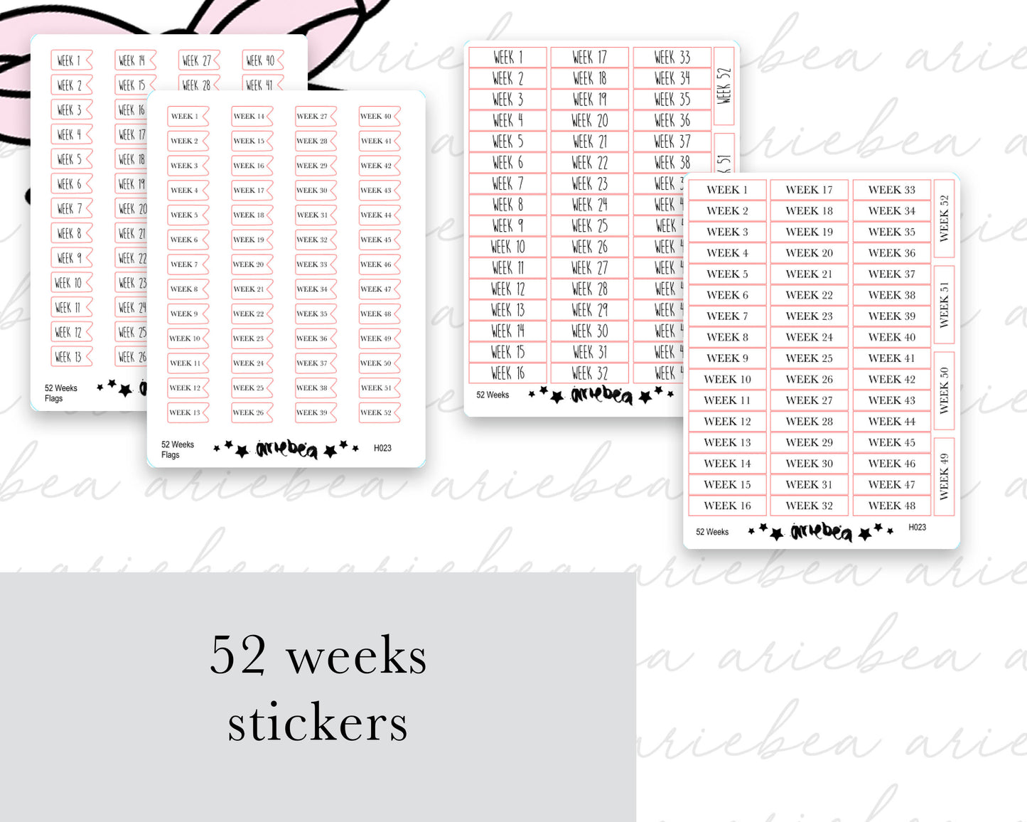 52 Weeks Functional Planner Stickers