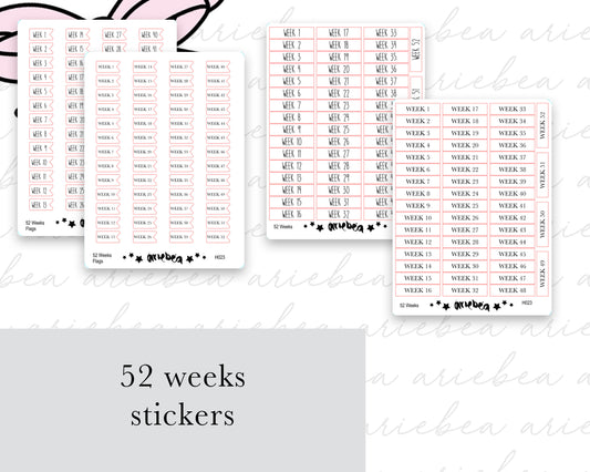 52 Weeks Functional Planner Stickers