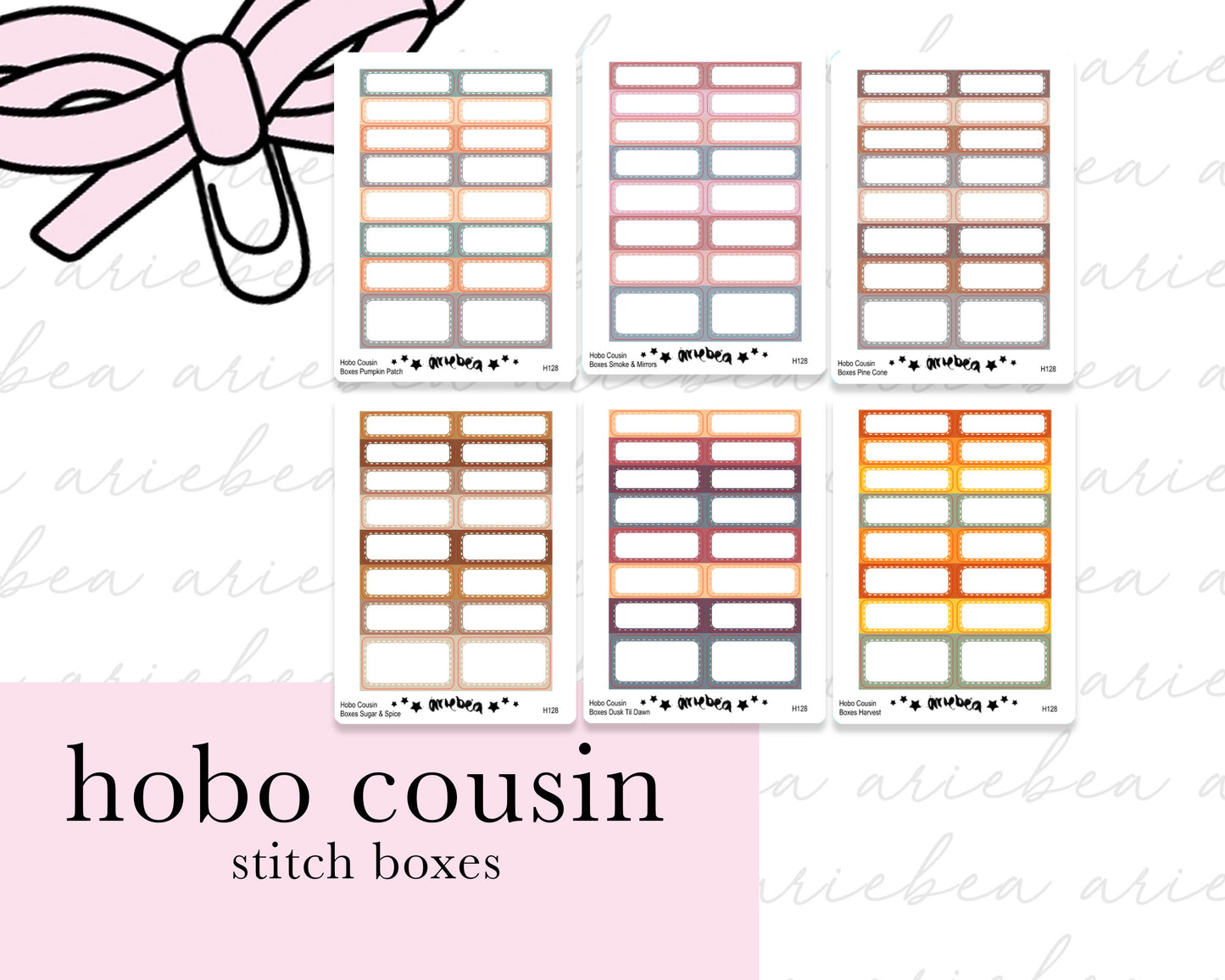 FALL Hobonichi Cousin Boxes Stitch Rounded Rectangle Planner Stickers