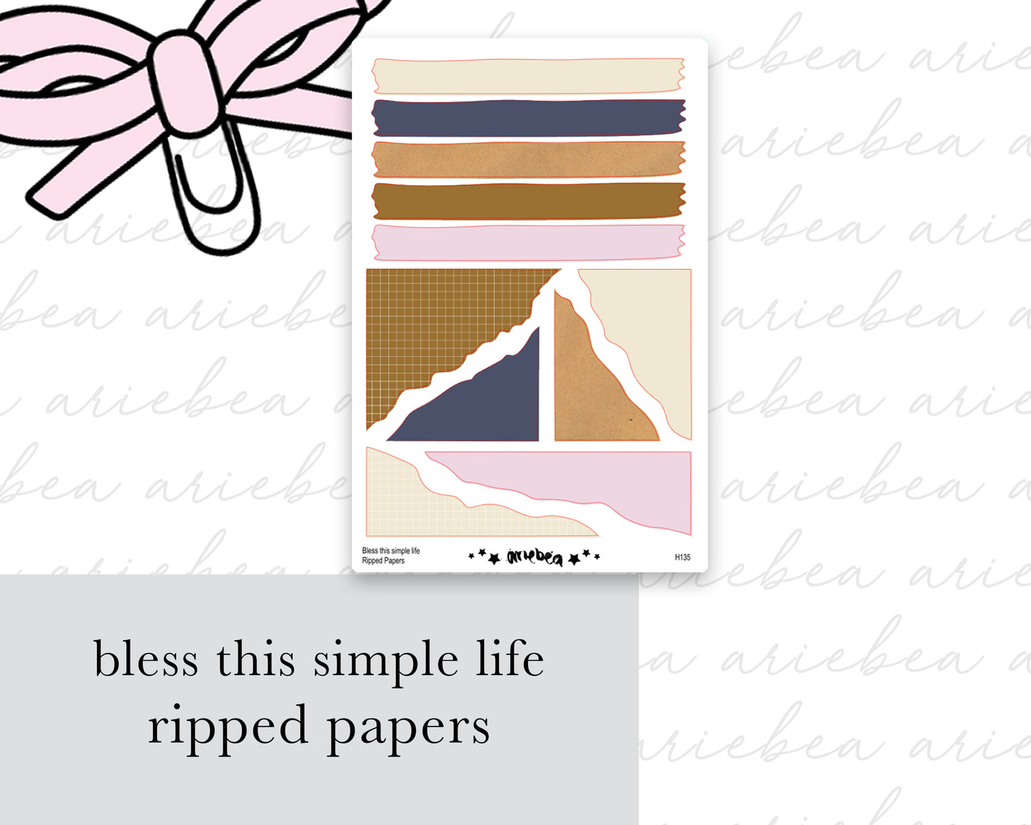 Bless This Simple Life Ripped Papers