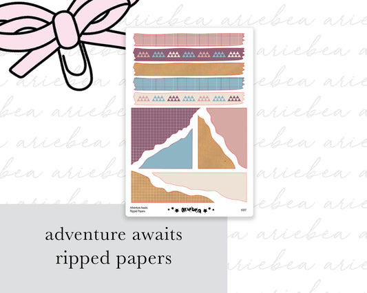 Adventure Awaits Collection Ripped Papers