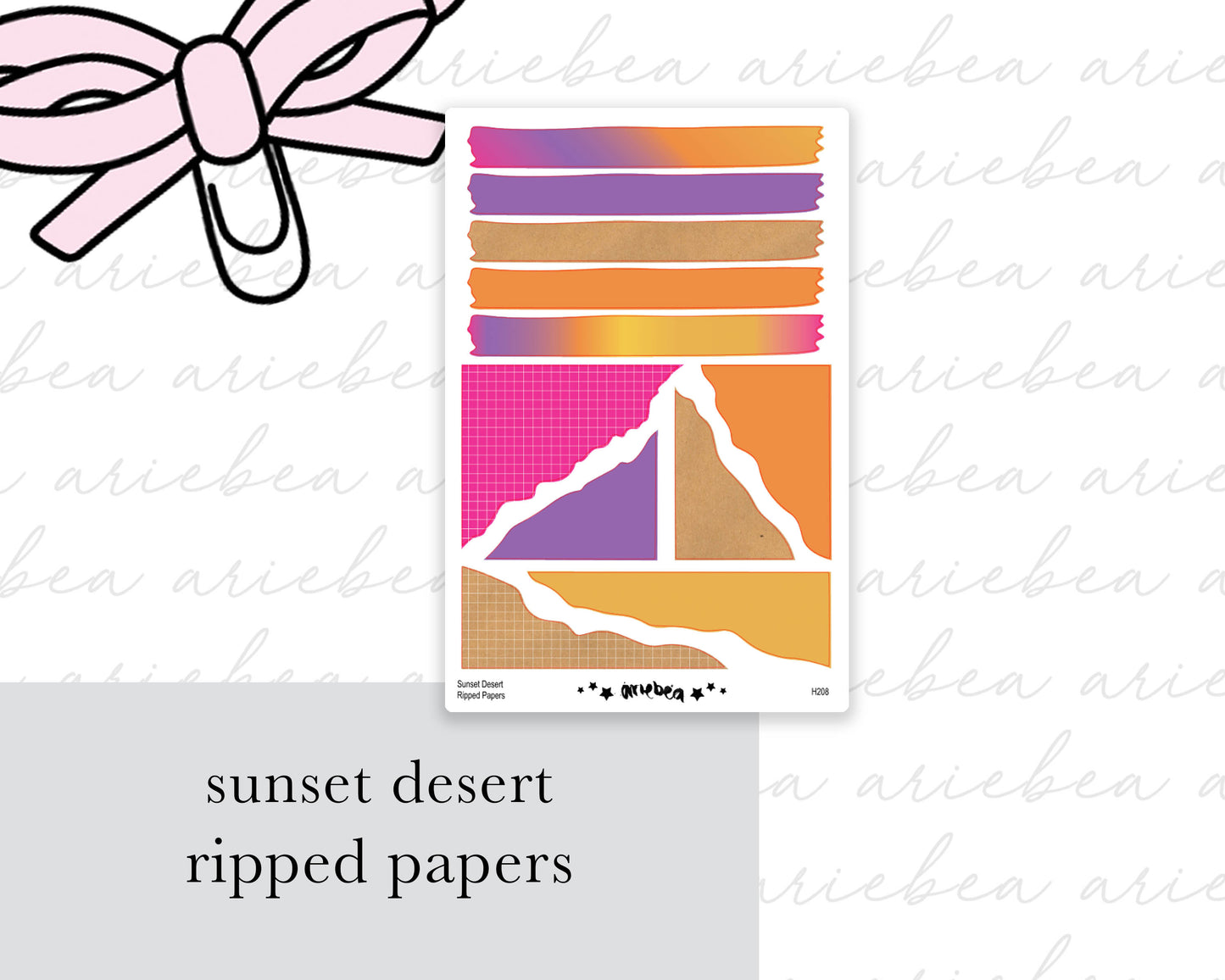 Desert Sunset Ripped Papers