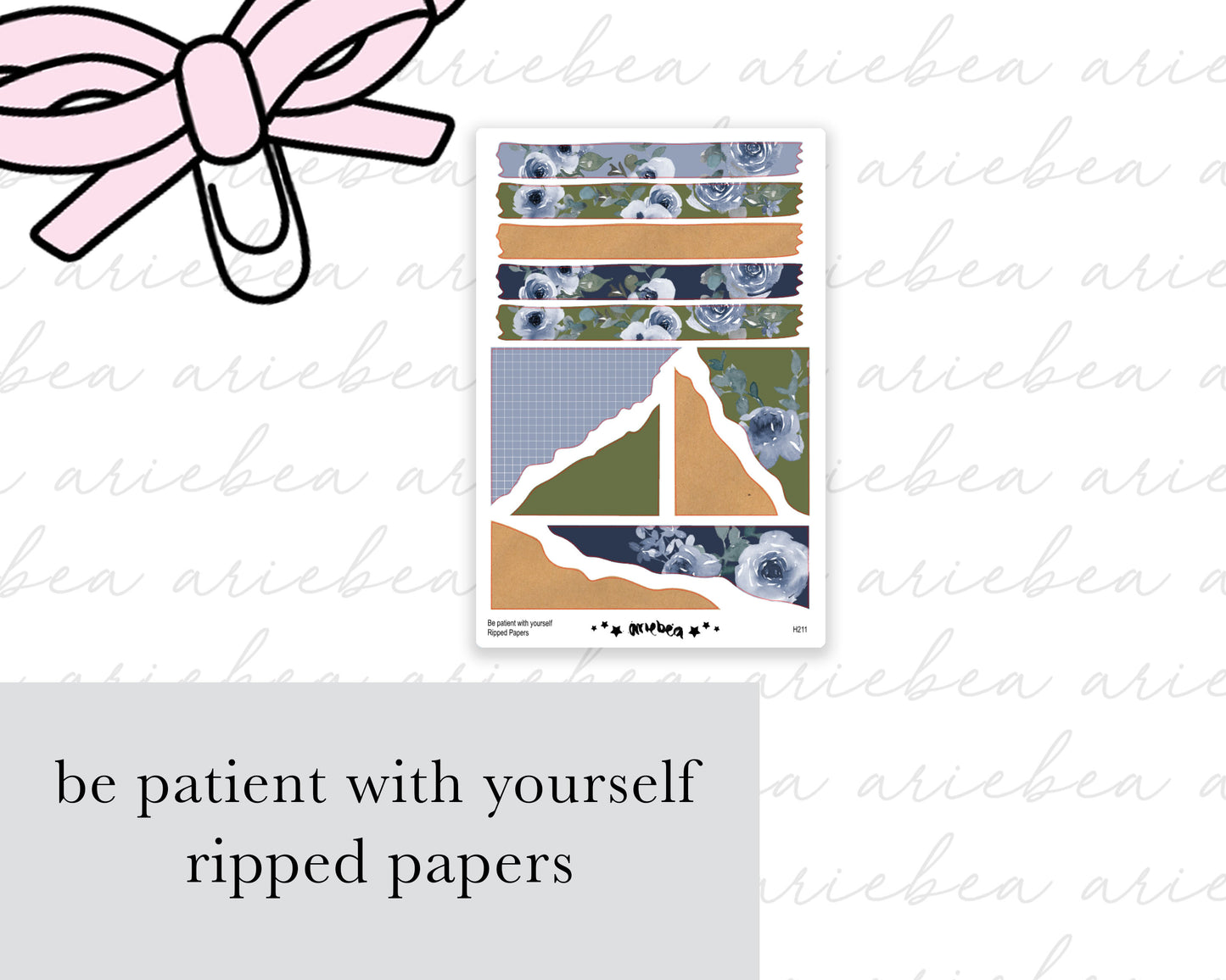 Be Patient With Yourself Ripped Papers