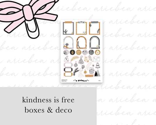 Kindness is Free Doodle Christmas Boxes & Deco