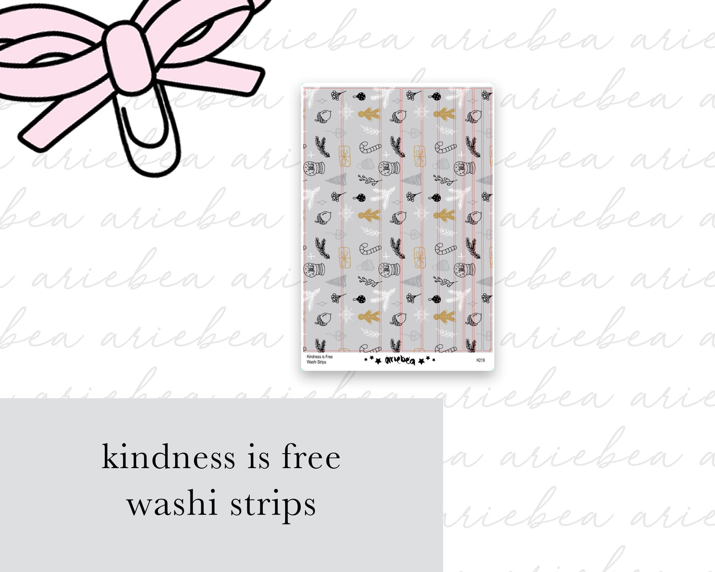 Kindness is Free Doodle Christmas Washi Strips