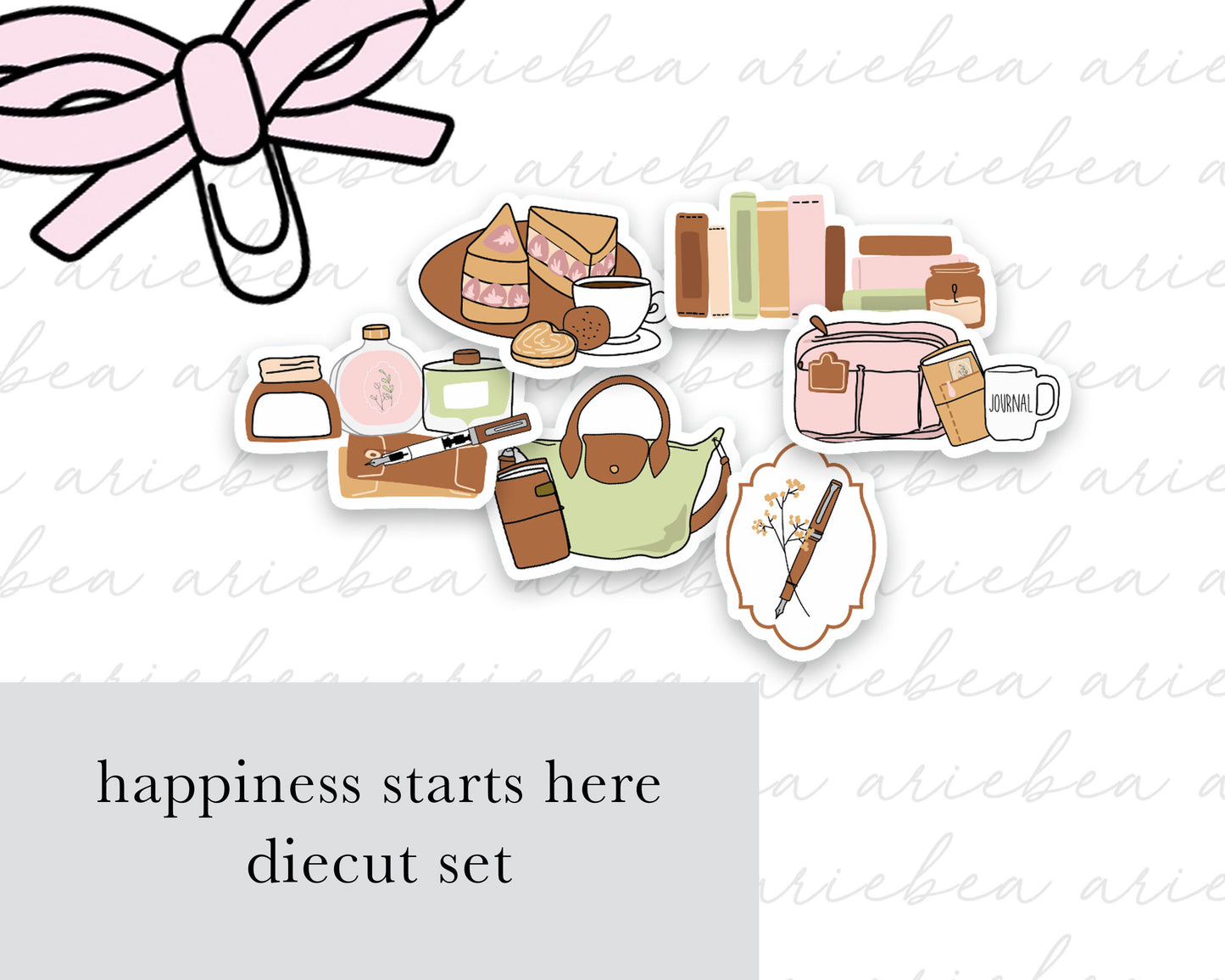 Happiness Starts Here Collection Diecut set of 6