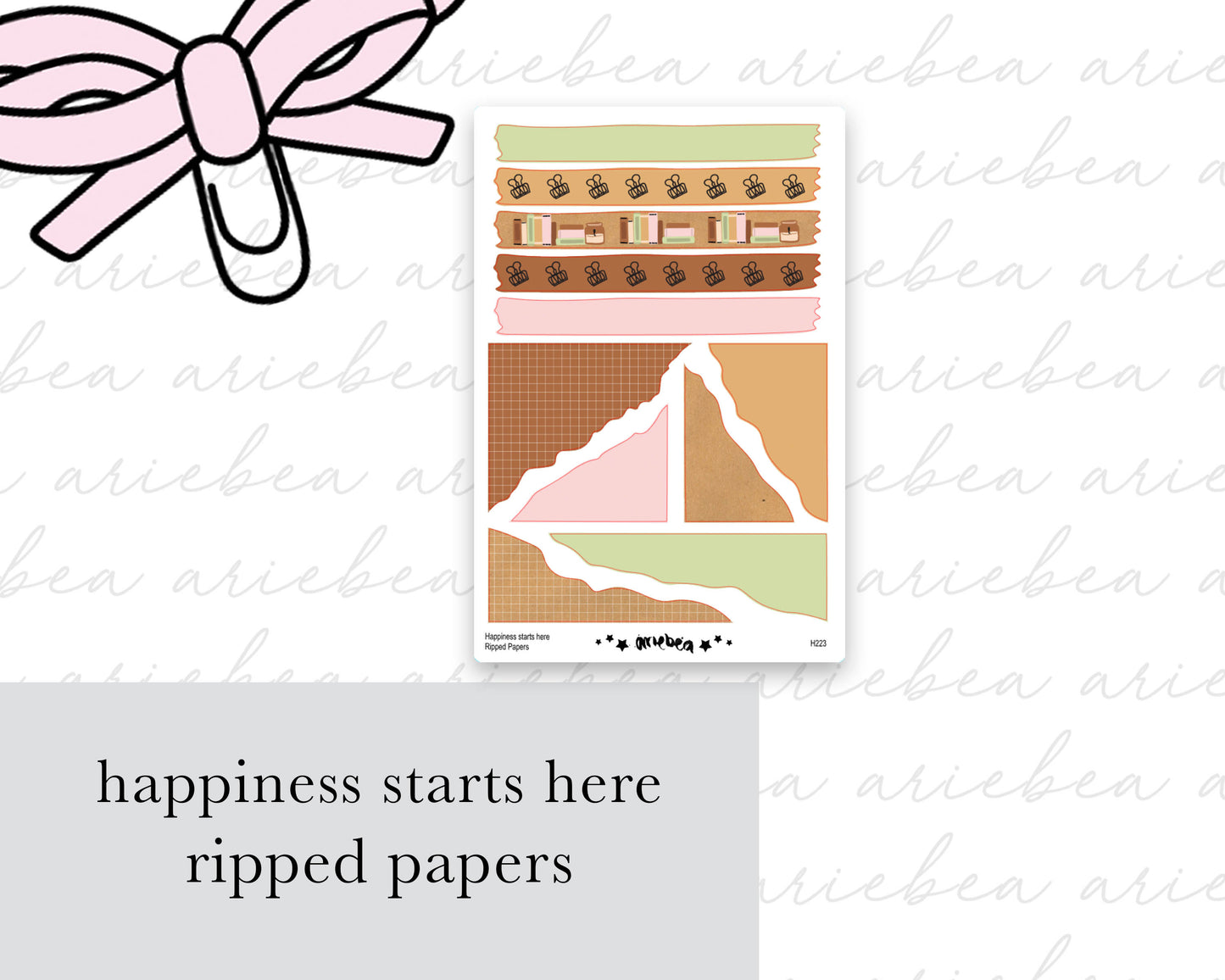 Happiness Starts Here Collection Ripped Paper