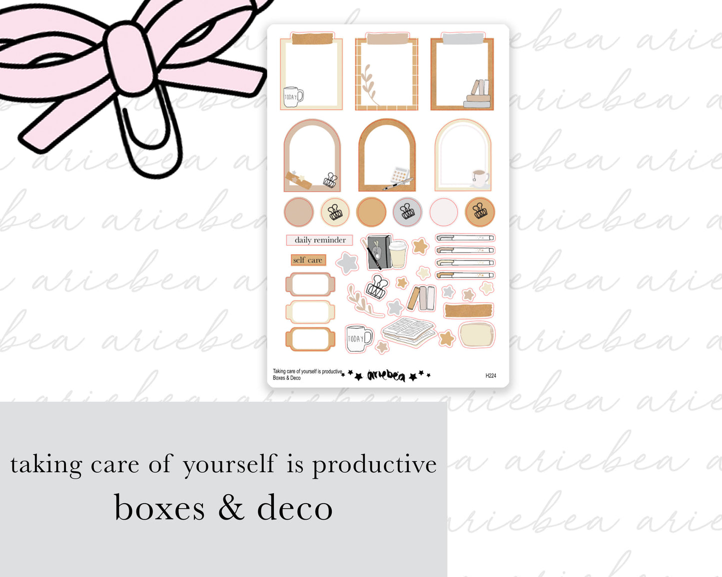 Taking Care of Yourself is Productive Boxes & Deco