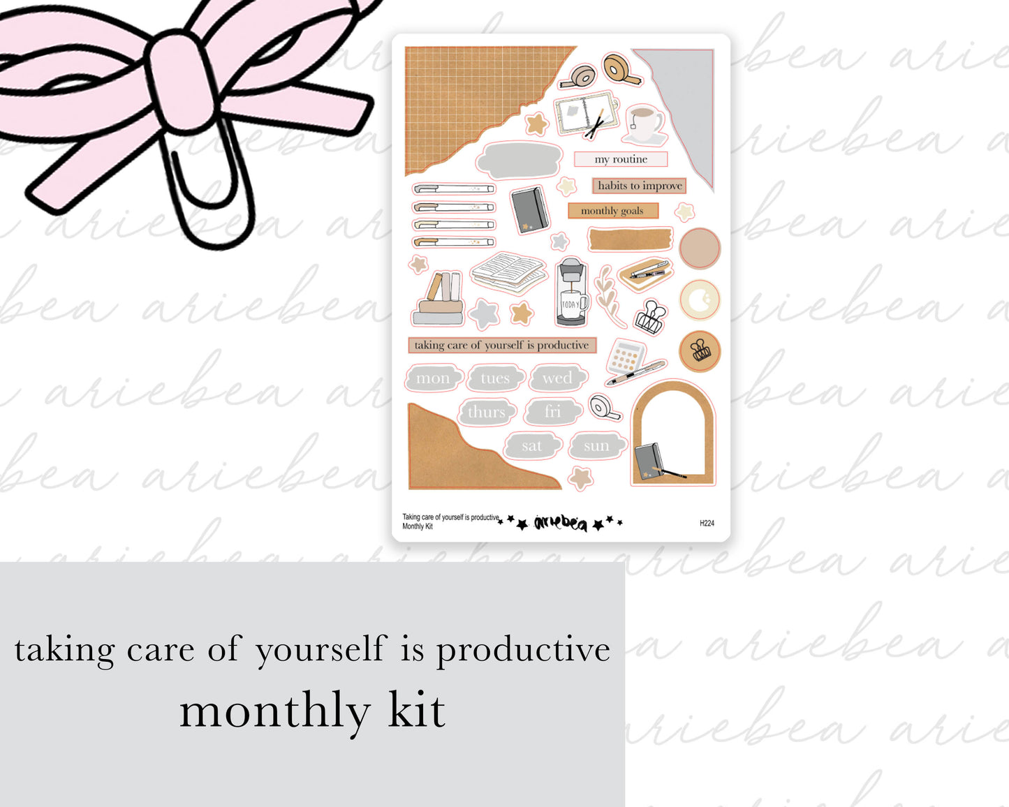 Taking Care of Yourself is Productive Full Mini Kit (4 pages)