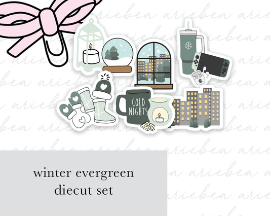 Winter Evergreen Collection Diecut set of 6